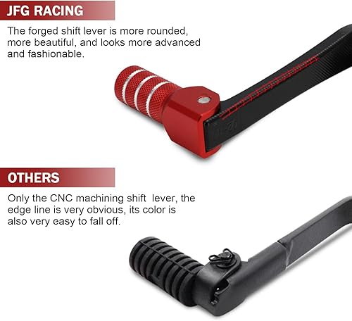 Miniatura 5 de JFG RACING Palanca de cambios de motocicleta Palanca de cambios Punta plegable CNC para CRF 110 CRF110F 2013-2023 TTR 110 08-09 11-21 Rojo