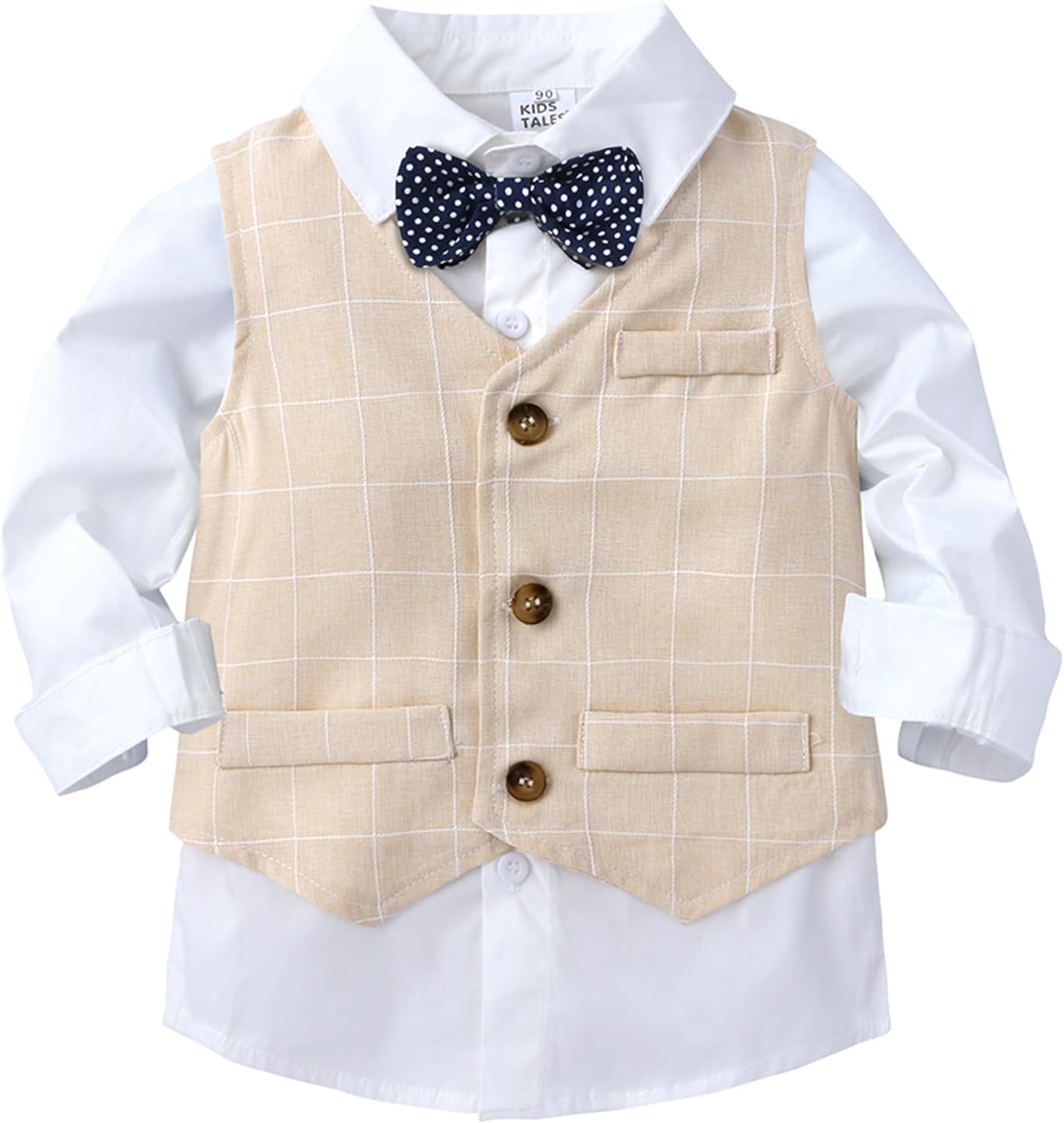 Baby Boys Gentleman Outfits Suits, Infant Formal Suit Shirt & Bowtie & Pants & Vest Baby Boy Suit Clothing Set