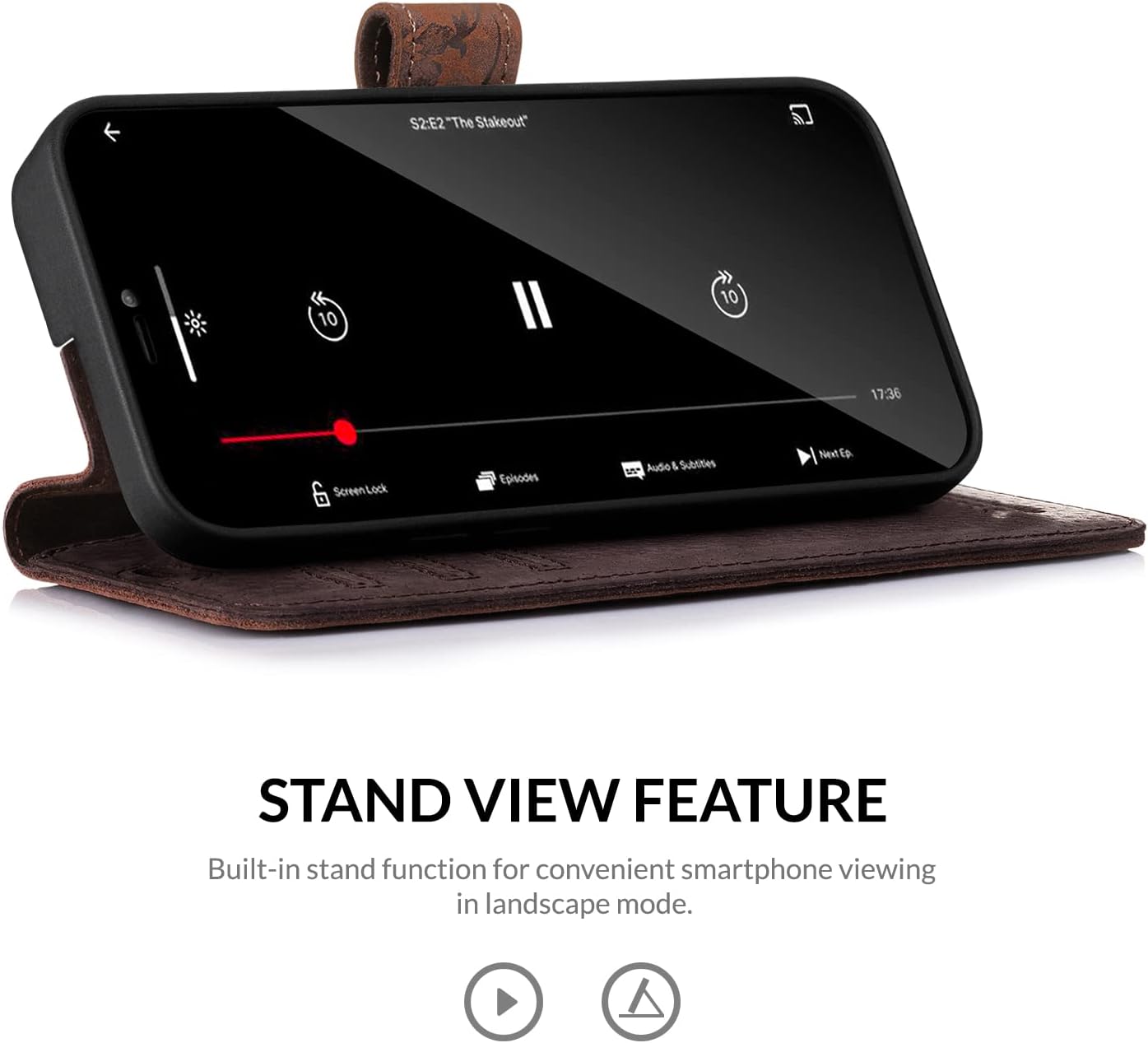 SURAZO Premium Mobile Phone Case for Samsung Galaxy A14 5G Leather Case - Foldable Genuine Leather Protective Case [Magnet, Card Slot, RFID Protection, Floral Pattern] Flip Wallet Case Cover Leather