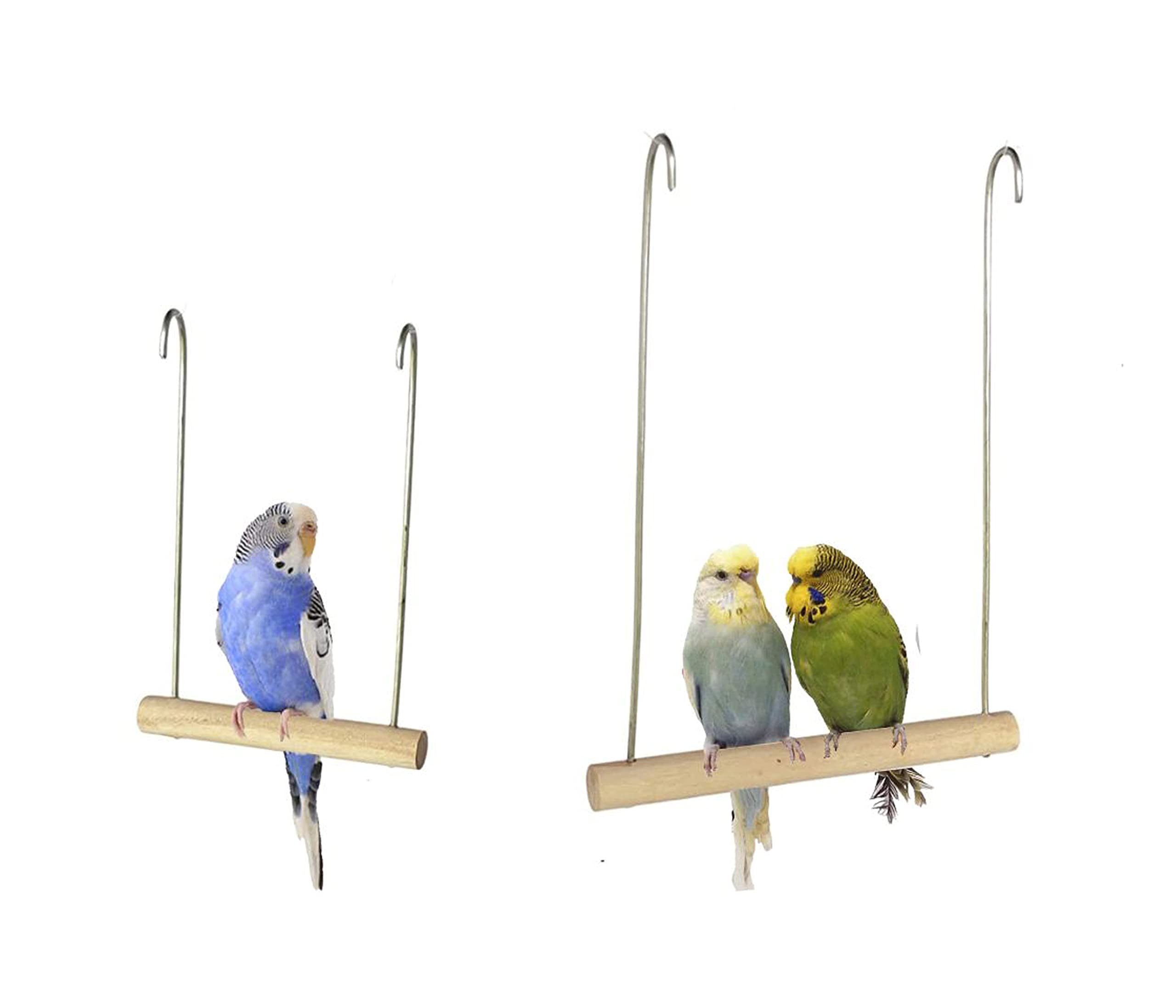 KSK Bird Parrot Chewing 2 Swing Sets Toys Set, Bird Hanging Bell Perches, Parrot Hammock Wooden Cage Stands for Small Parakeets, Cockatiels, Conures, Love Birds, Finches and Other Small Animals (B09PTDS443) Amazon Price History, Amazon Price Tracker