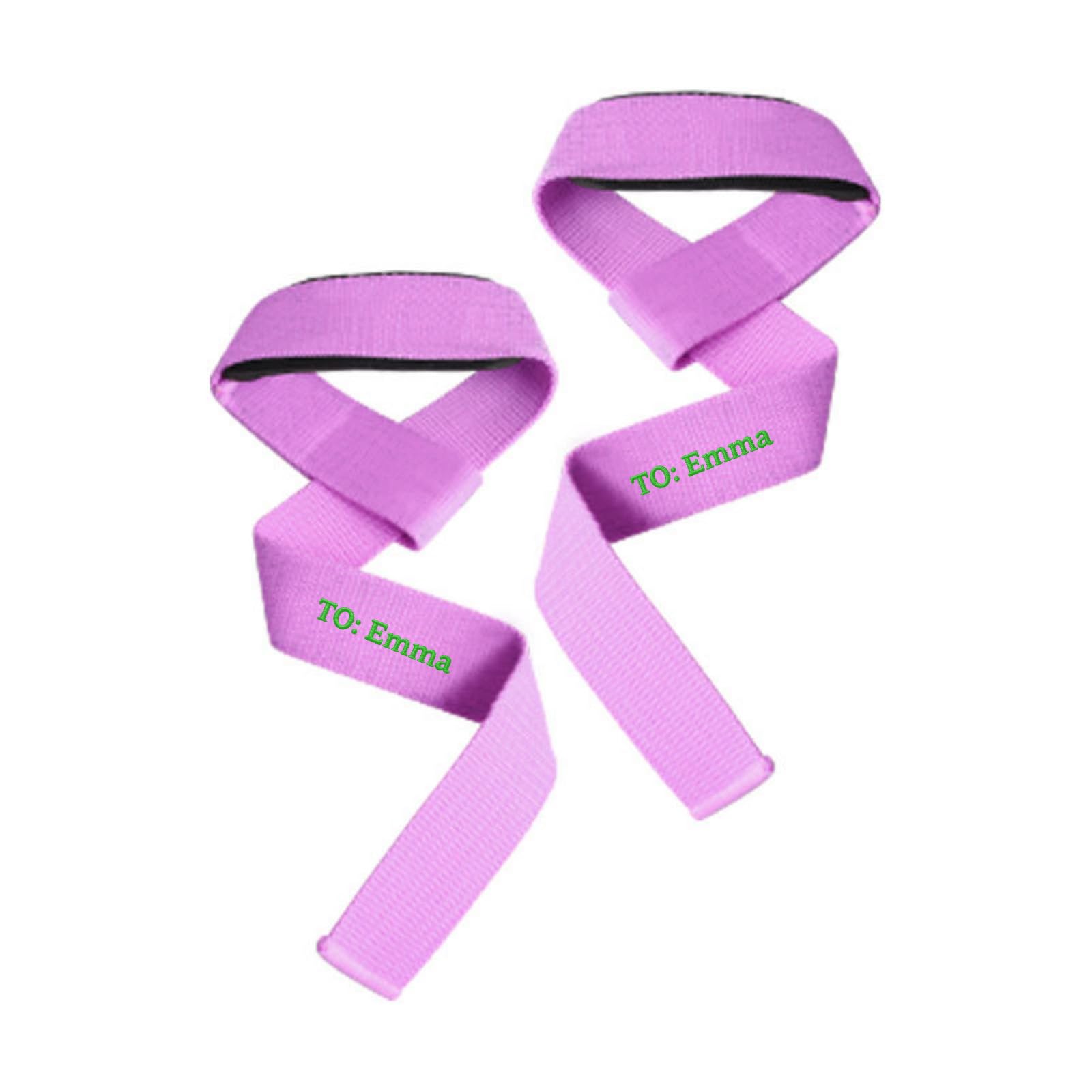 2Pcs Personalized Embroidered Weightlifting Wrist Straps, Custom Gym Training Wraps for Bodybuilding, Powerlifting, Deadlifts, Strength Training, Customisable Gift for Fitness Enthusiasts (Purple)
