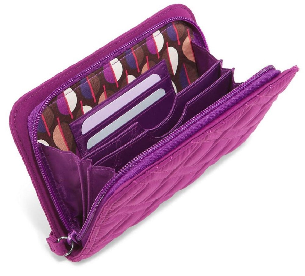 Vera Bradley Zip-Around Wristlet in Vera Vera Plum Microfiber