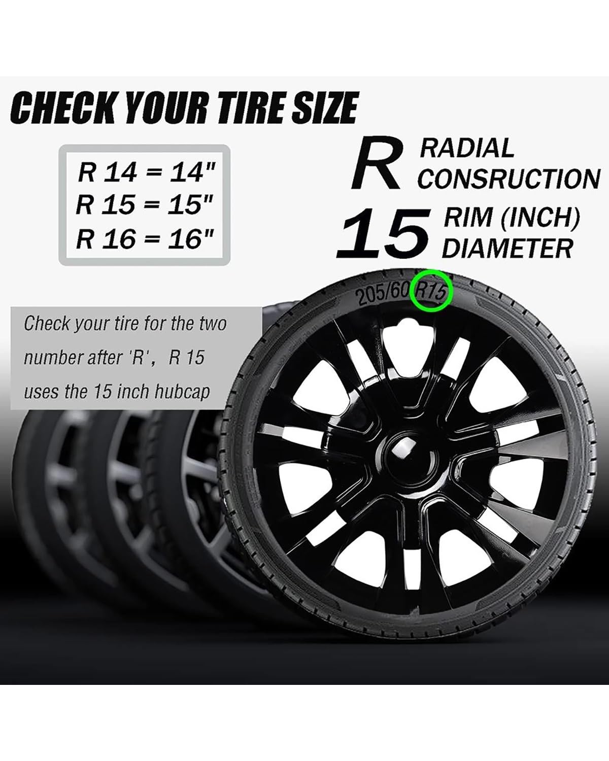 copricerchi Set da 4 pezzi da 12 13 14 pollici per copricerchi per auto COPRICERCHI BORCHIE(12inch)
