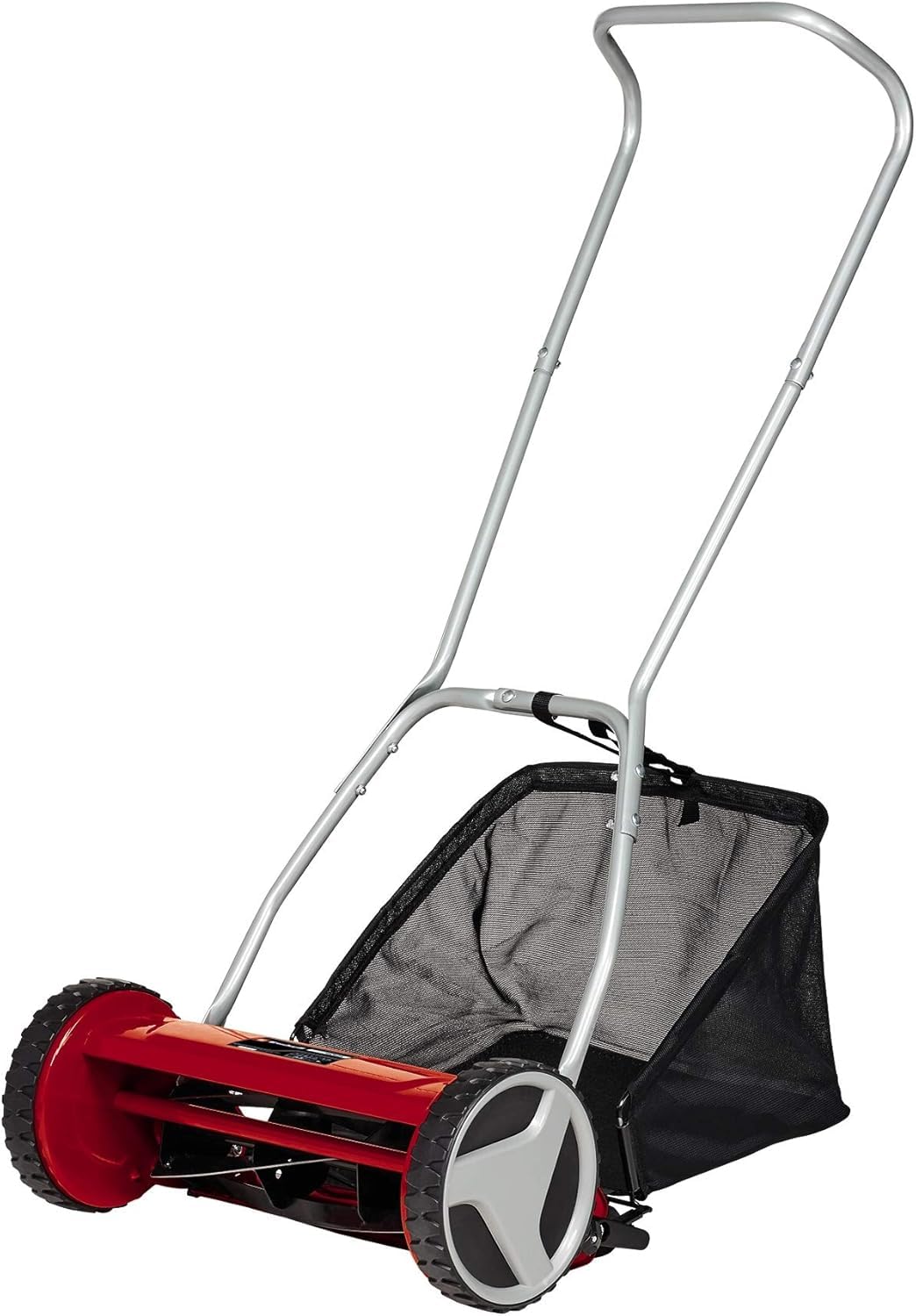 Einhell Tondeuse à Gazon Manuelle GC-​HM 400 (Jusqu'à 250 m², Cylindre de Coupe, 5 Lames en Acier, réglage de la Hauteur de Coupe sur 4 Niveaux de 13 à 37 mm, bac de ramassage de 27 litres)