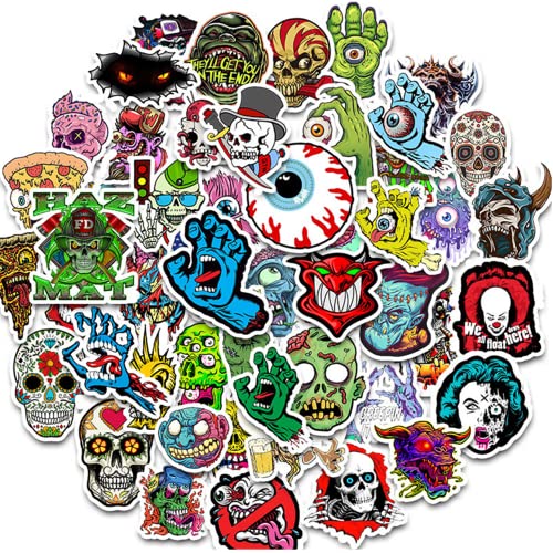 50 pièces Autocollant Lot Imperméable Graffiti Autocollant pour Bagages Planche à Roulettes Vélo Casque Guitare Cover