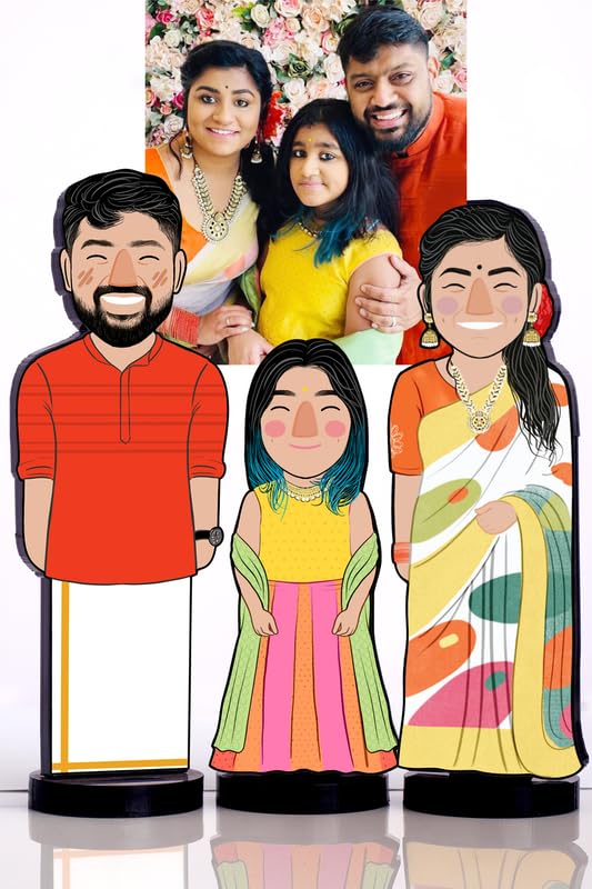 GULBONDA Personalized Family Honalolo (Miniature Set of 3), Gift for Anniversary, Birthday, Husband, Wife, Girlfriend | Customized, (Size: 16x5x0.8 cms) (B092741L8X) Amazon Price History, Amazon Price Tracker