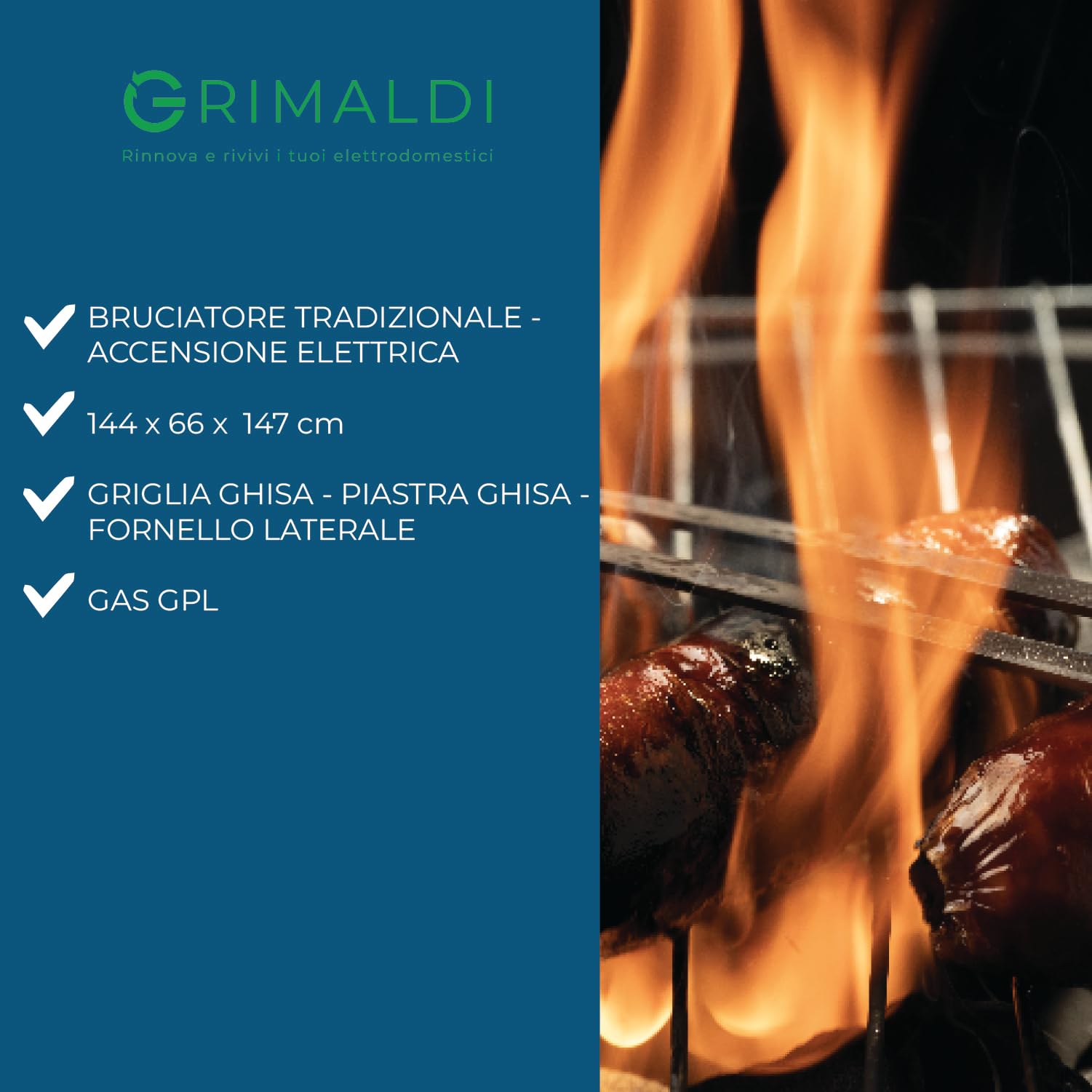 G GRIMALDI Barbecue A Gas Campingaz 3 Series Classic LS D 2000032694 — BBQ 3 Bruciatori Acciaio Con Fornello Laterale — Griglia + Piastra Accensione Piezo InstaClean