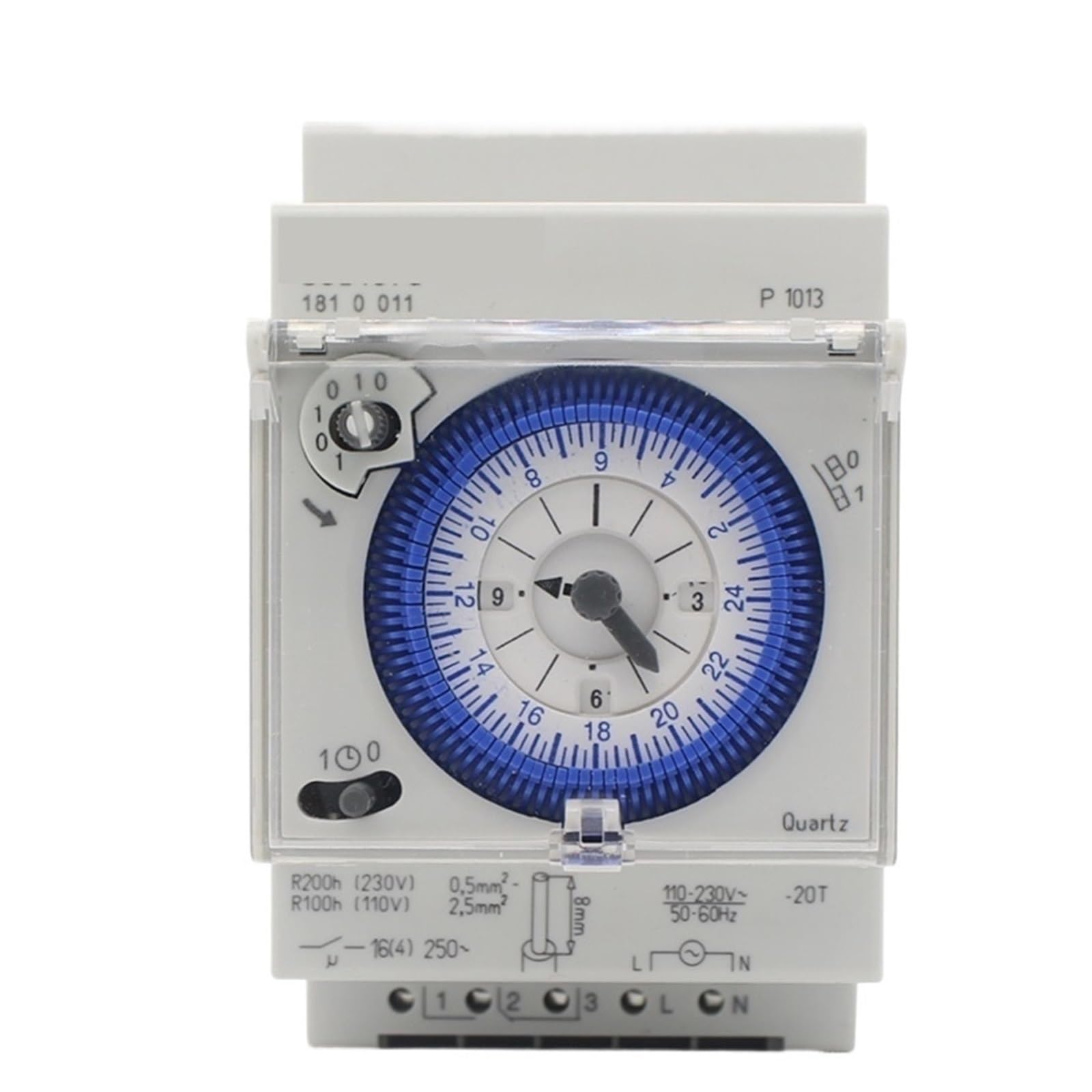 1PCS SUL181d 110-230VAC Analog 24 Hours 3 Module Segment DIN RAIL With Power Timer Switch