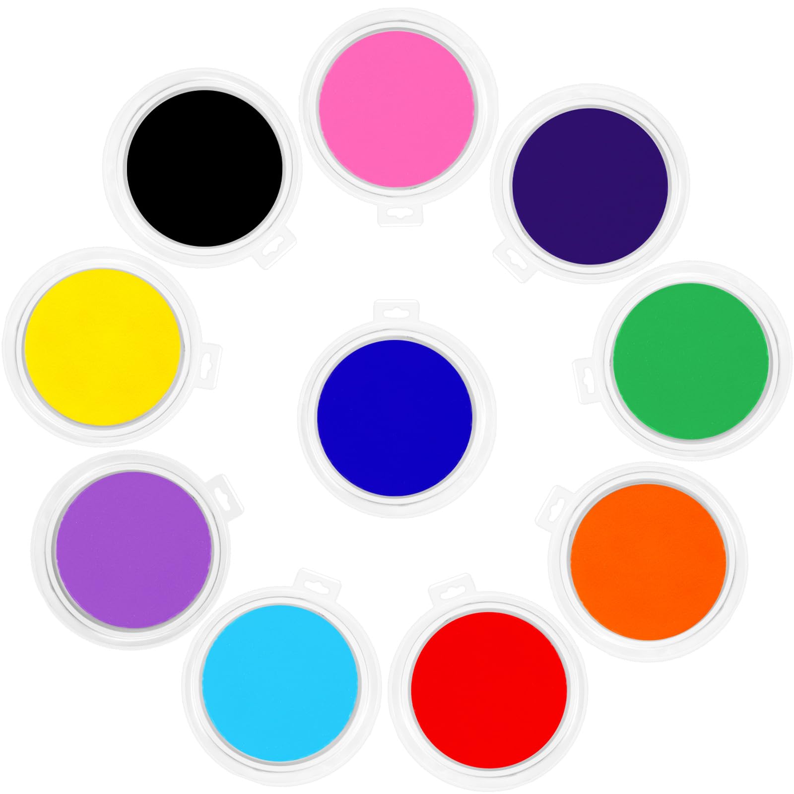 Photo 1 of 10 Pack 7.1" Large Ink Pad for Rubber Stamp Partner DIY Color, Large Round Ink Pads for Crafts, Rainbow Finger Stamps Pad for Rubber Stamp Crafting Paper Wood Fabric Scrapbook
