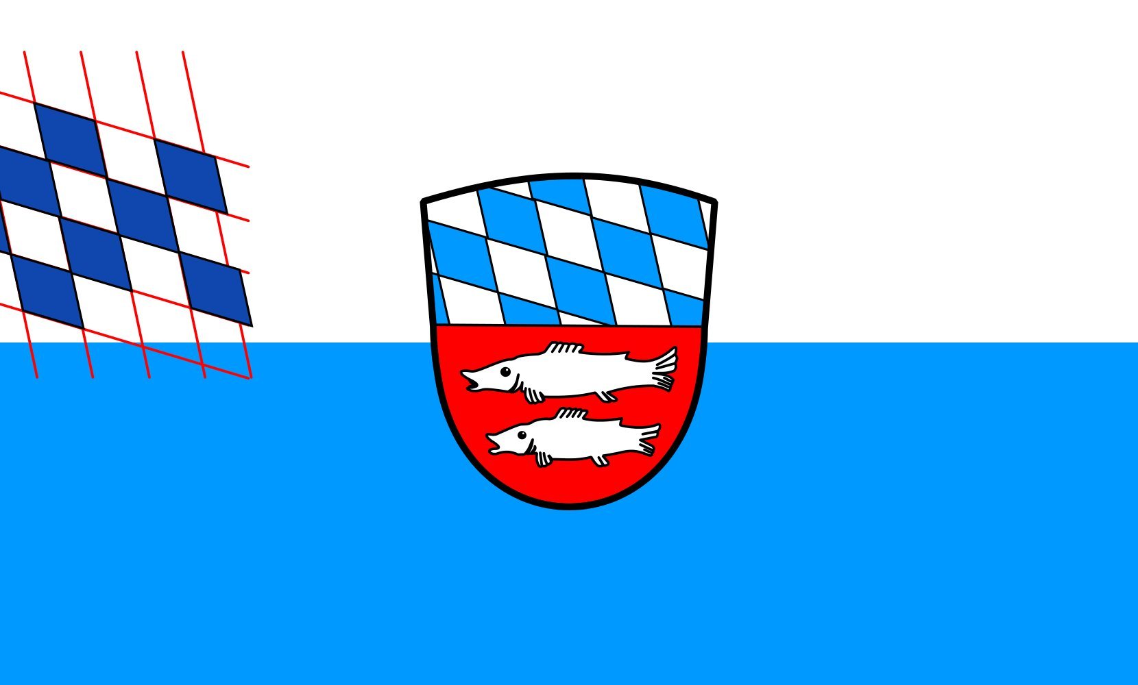 Drapeau Large Bayerisch Gmain format paysage de 1.35m² pour mât extérieur