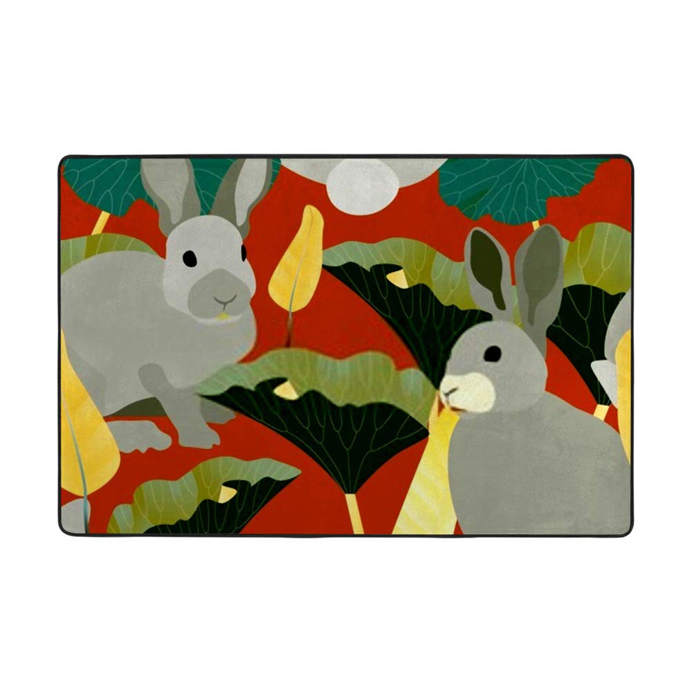 Tapis moelleux gris lapins et vert forêt idéal pour un salon cocooning Ruchen