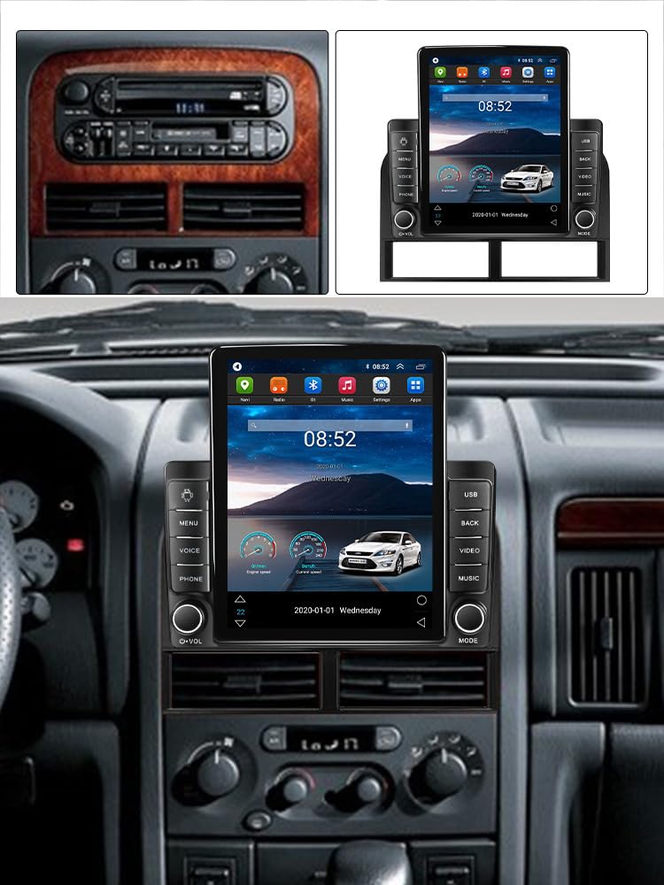 Android 12 Autoradio Für Jeep Grand Cherokee WJ 1998-2005 – 10,4 Zoll, Carplay, 4G, GPS, SWC