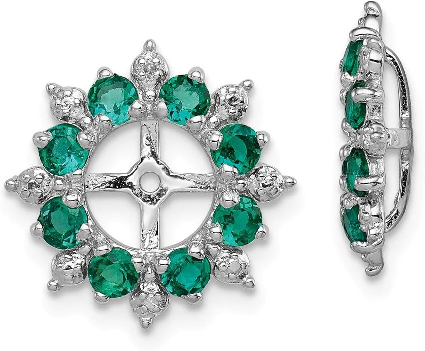 Sterling Silver Rhodium Diamond & White Topaz Earring Jacket