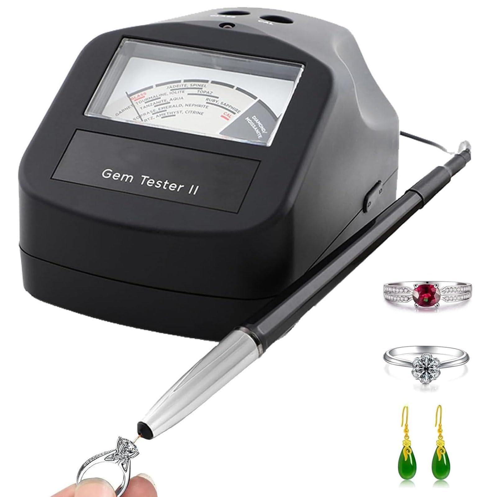 PixCy Probador Diamantes Piedras Preciosas Detector Profesional, Pluma Probadora Electrónica con Conductividad Térmica, Calibración Automática,Prueba Dureza Jade & Moissanita