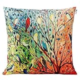 Anickal Cotton Linen Square Decorative Throw Pillow Case Cushion Cover 18