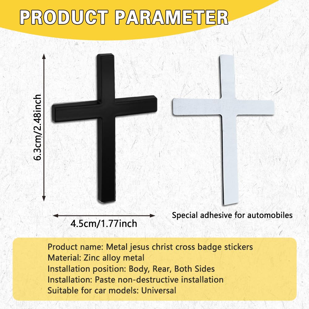 Cross Car Sticker Snapklik.com : 2PCS Metal Cross Decals For Cars, 2.5