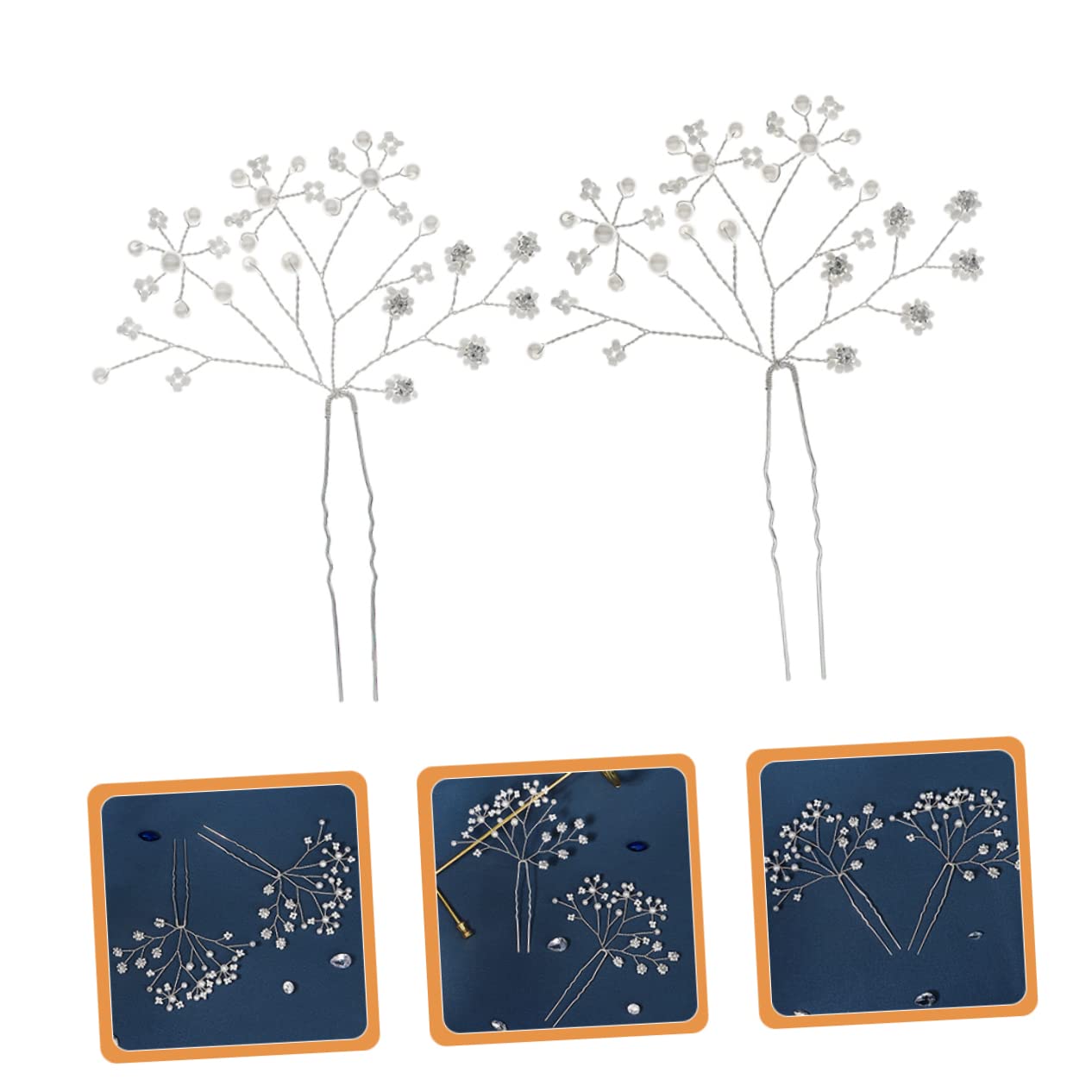 MAGICLULU 5 Sets Haarnadel Braut Haarstyling Für Hochzeit Eleganter Haarschmuck Für Frauen Abend Party Bankett 2 Stück * 5