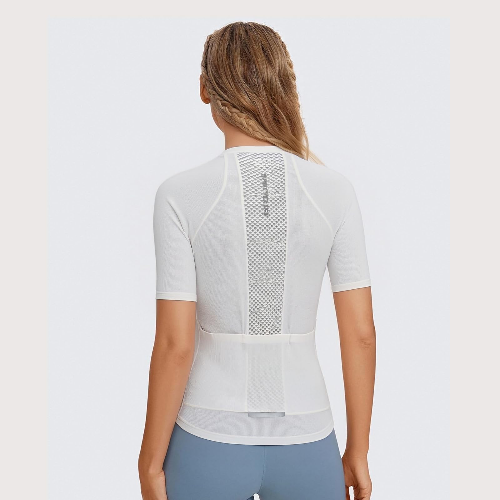 Maillot de ciclismo para mujer, manga corta, transpirable, de secado rápido, camiseta de ciclismo con 3 bolsillos para mujer, deportes al aire libre