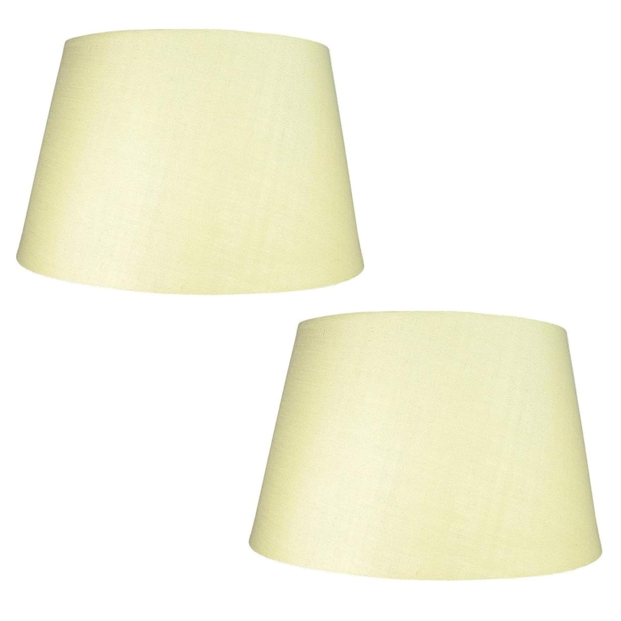 Loxton Lighting Cream Cotton Drum Shade – 10 Inch Easy Fit Es/Bc Shade For Living Rooms, Bedrooms, Hallways And Kitchens, Pendant Lampshades Or Shades For Table Lampss (2, )
