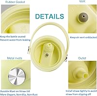 Vista 6 de KMN Tapa de popote para boca ancha Hydro Flask, tapas con popote para Hydroflask de boca ancha de 12, 16, 18, 20, 32, 40 onzas, tapa de popote