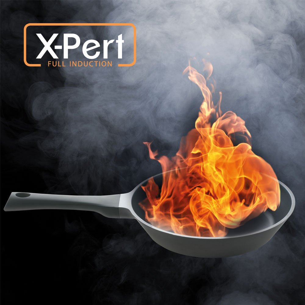 METALTEX XPERT -Sartén Plancha Grill Aluminio Fundido, 28x28 cm, antiadherente 3 capas ILAG, Full Induction válido para Todo Tipo de cocinas