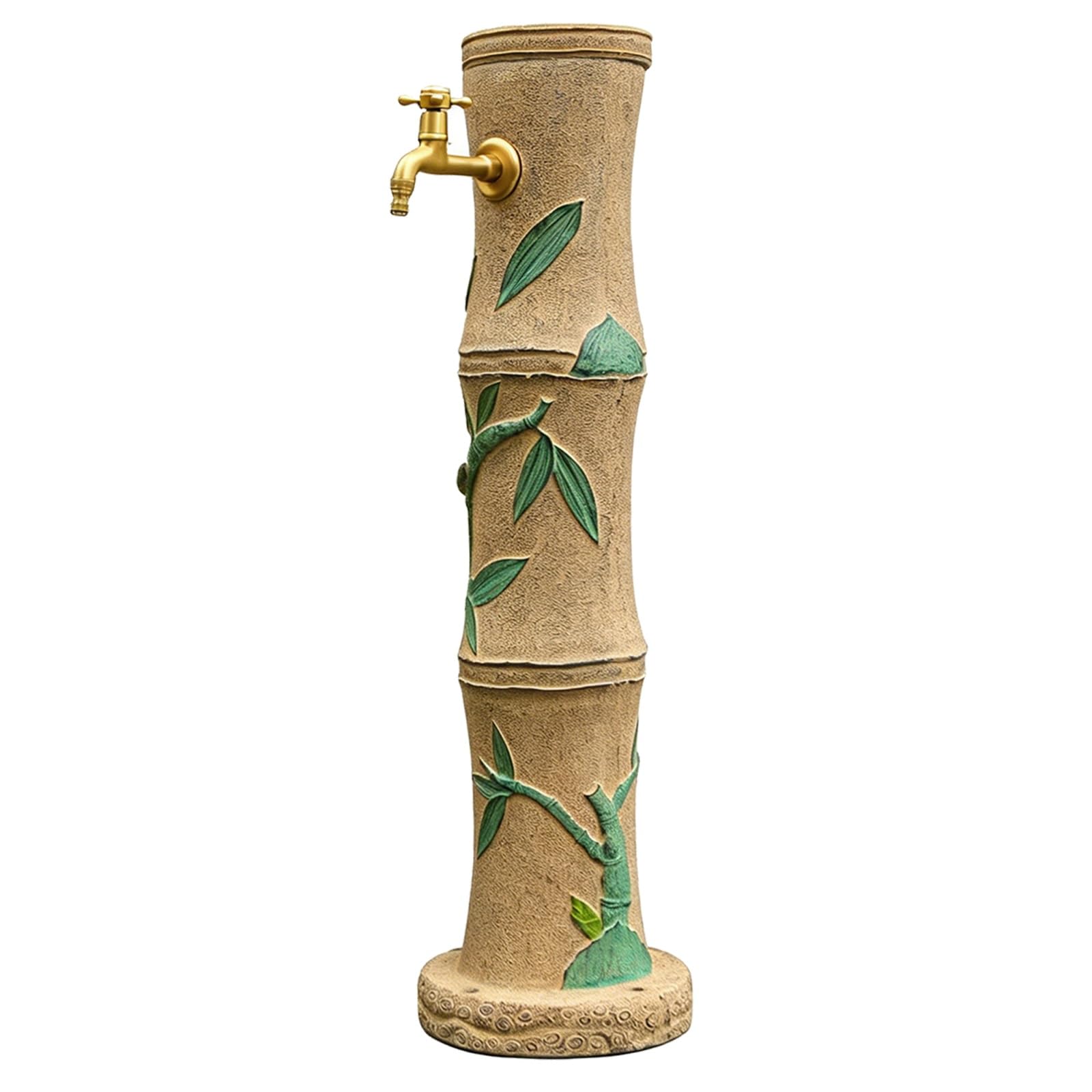 Wuxtokv One Color Garden Water Column, Outdoor Faucet With Brass Spigot, Stone Resin Post, Weatherproof, Freeze Resistant For Yard Patio(88Cm/34.6In)