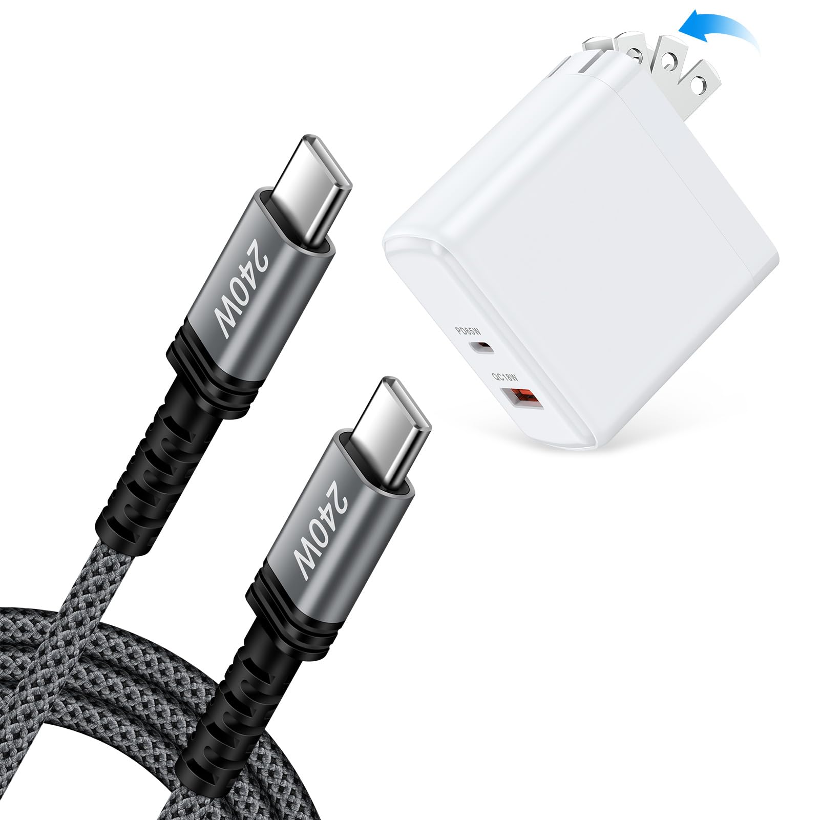 Amazon | Hootek 65W PD 充電器 Type-C/A 2ポート USB コンセント with