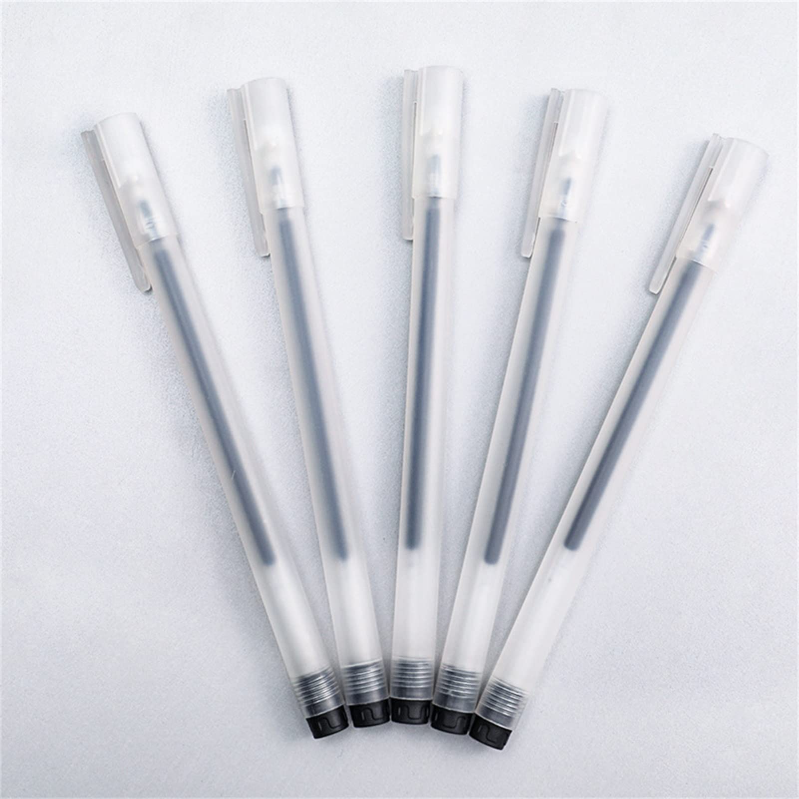 Writing Gel Pen 5Pcs Gel Pen Quick Drying Smooth Writing Stationary INS Simple Clear Black Ink Pen for — view 5