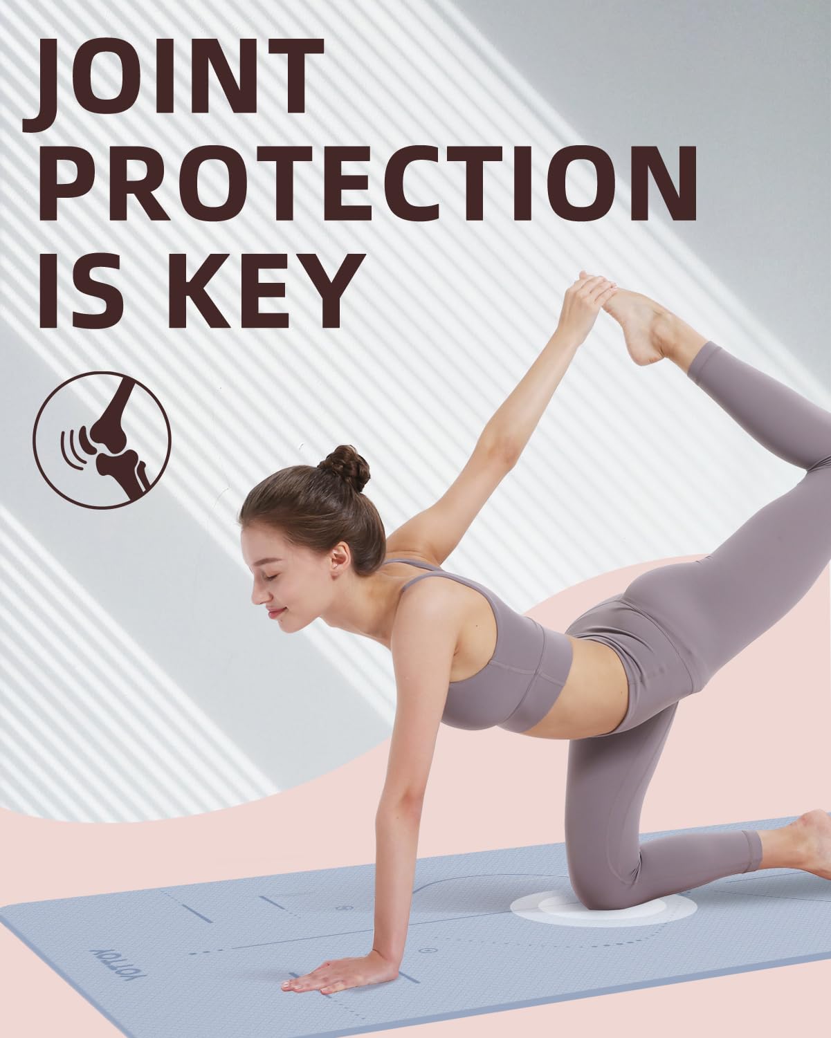 YOTTOY Yogamatte, 183,9 x 81,3 x 0,6 cm, extra breit, rutschfest, umweltfreundlich, TPE-Trainingsmatten für Damen und Herren, Heimtraining, mit Gurttasche