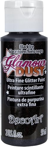 DecoArt Glamour Dust Glitter Paint, Black Ice