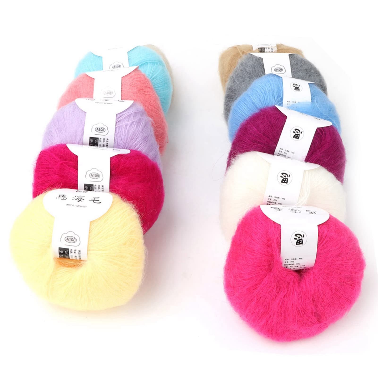 Fyearfly Popolare Soft Mohair Pashm Knit Angora Lungo Filato di Lana per Sciarpe Scialli Maglioni Cappelli Scarpe o Cuscino del Sedile(12 Colori)