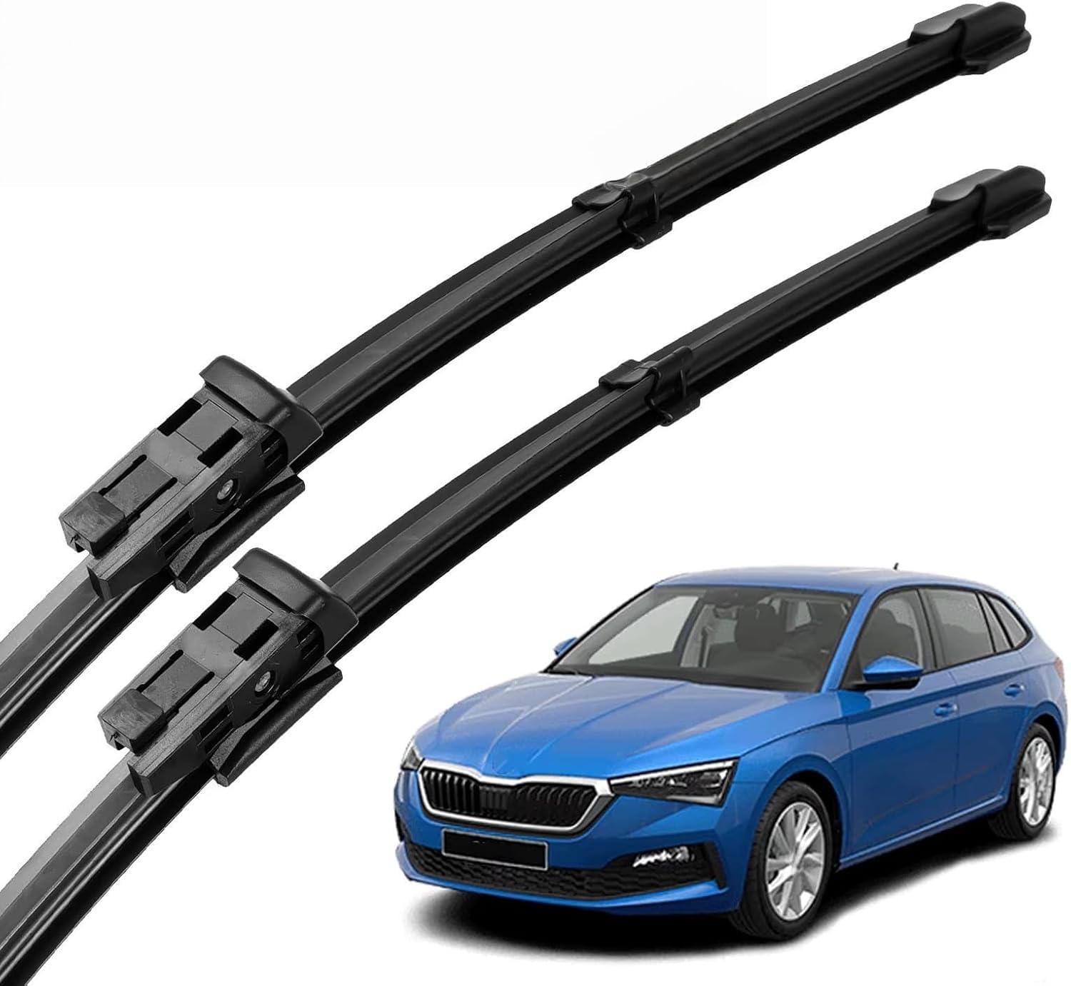 liufangfc Front Windscreen Beam Wipers for Skoda Scala 2019-2023 26"+18, Set of 2 Replacement Blades with Pre-assembled Adapter, Only for Right-Hand Drive (UK)