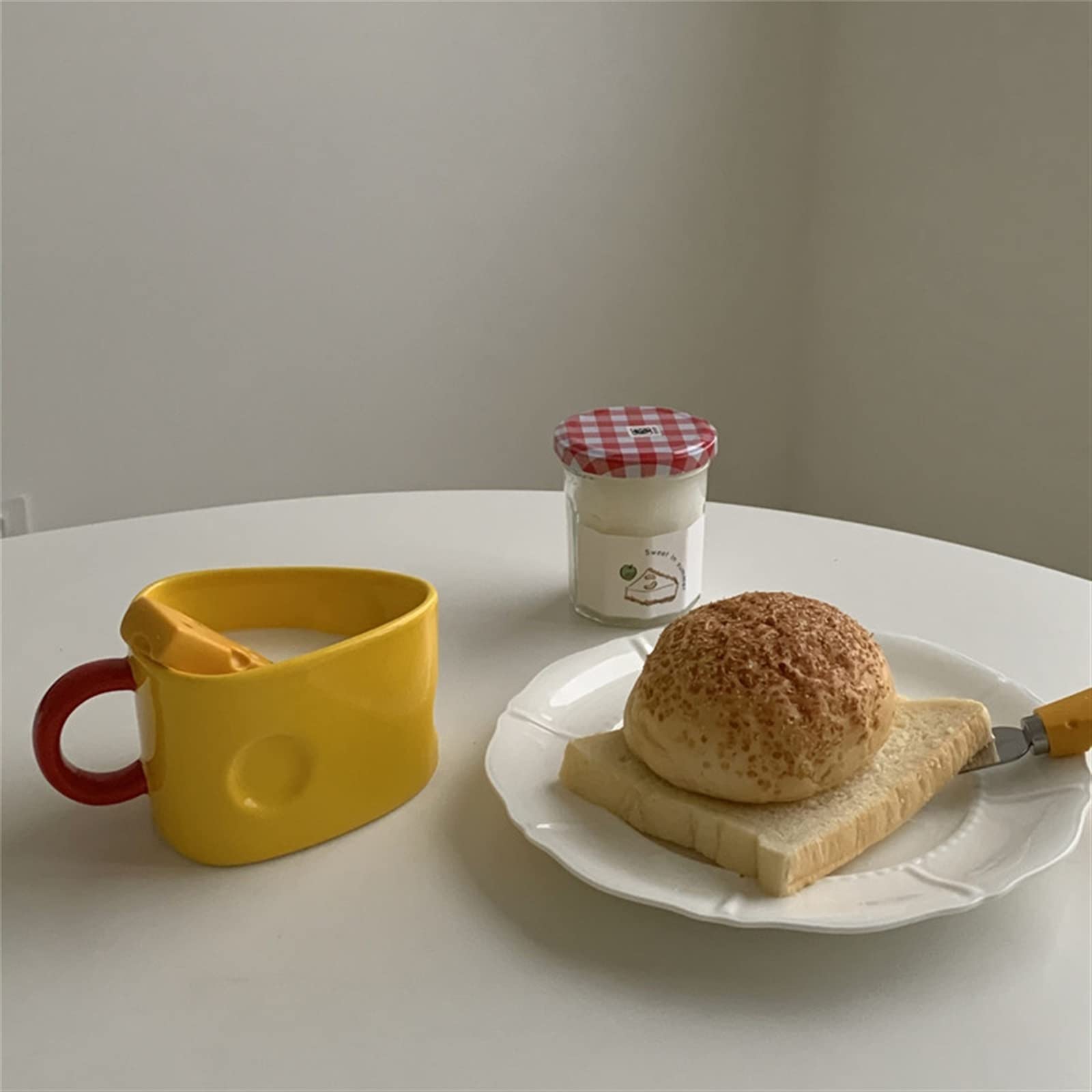 Duży kubek kawy ser żółte kubki ceramiczne śniadanie herbata kawa z mlekiem kubek z pokrywką kuchnia porcelana śmieszne prezenty dla par kubek