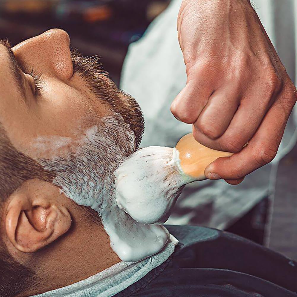Blaireau de rasage, set de rasage 3 en 1 pour homme, blaireau à barbe, bol de rasage, support de rasage et coffret cadeau pour homme en acier inoxydable