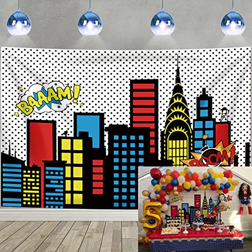 Toile de fond super-héros pour anniversaire enfant et studio photo