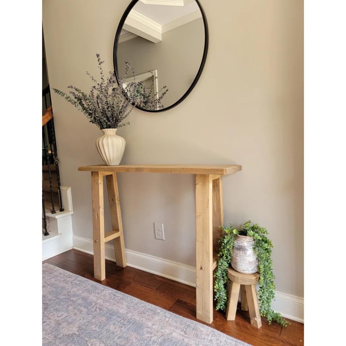Wooden Expert 100cm Long Wooden Console Table for Living Room | Side Entrance Table for Home | Sheesham Wood, Coffee Color 2