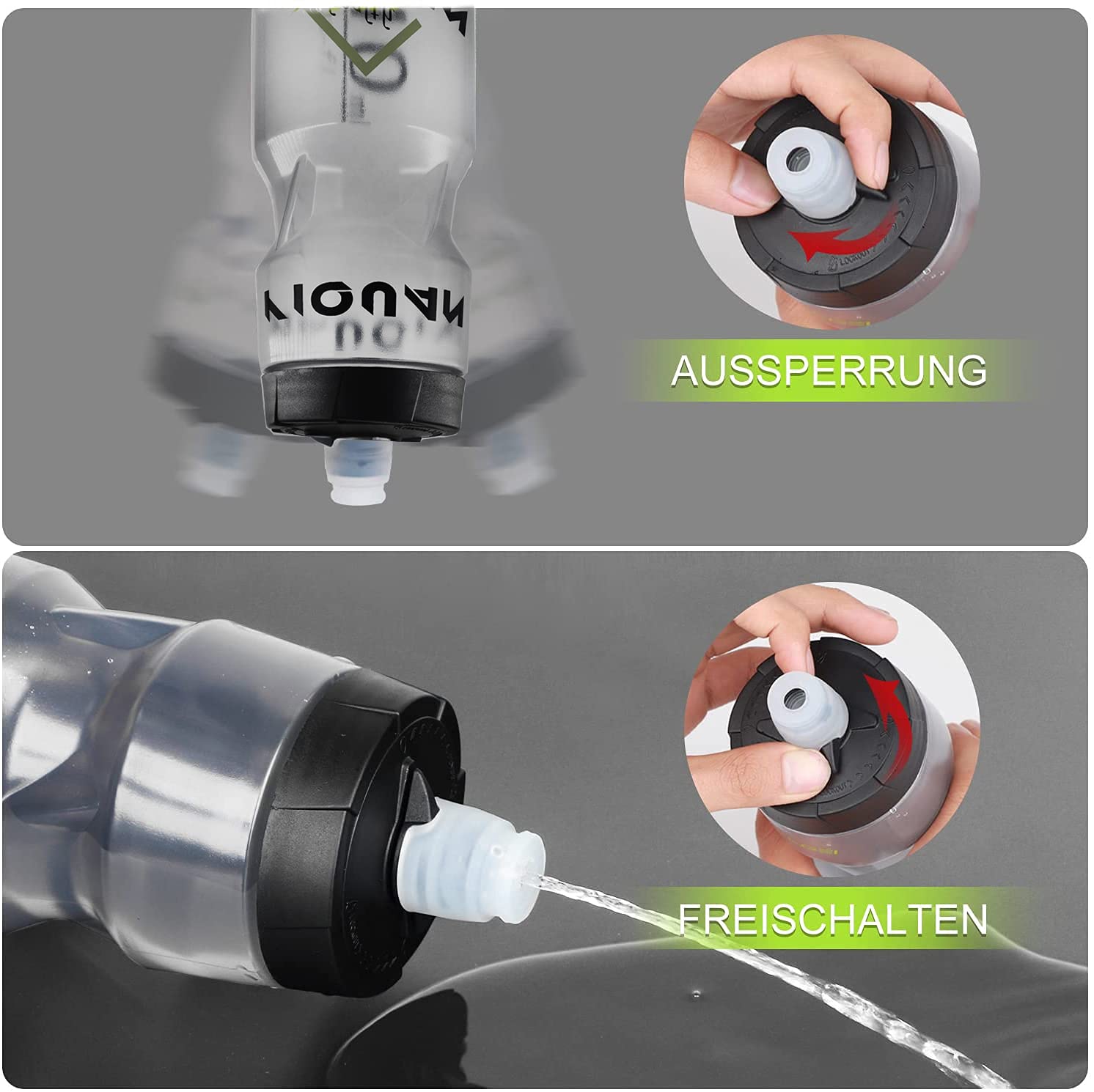 Rowerowy koszyk na bidon z 200 ml, premium bez BPA, lekki uchwyt ze śrubami, do rowerów szosowych, górskich i dziecięcych (szary)