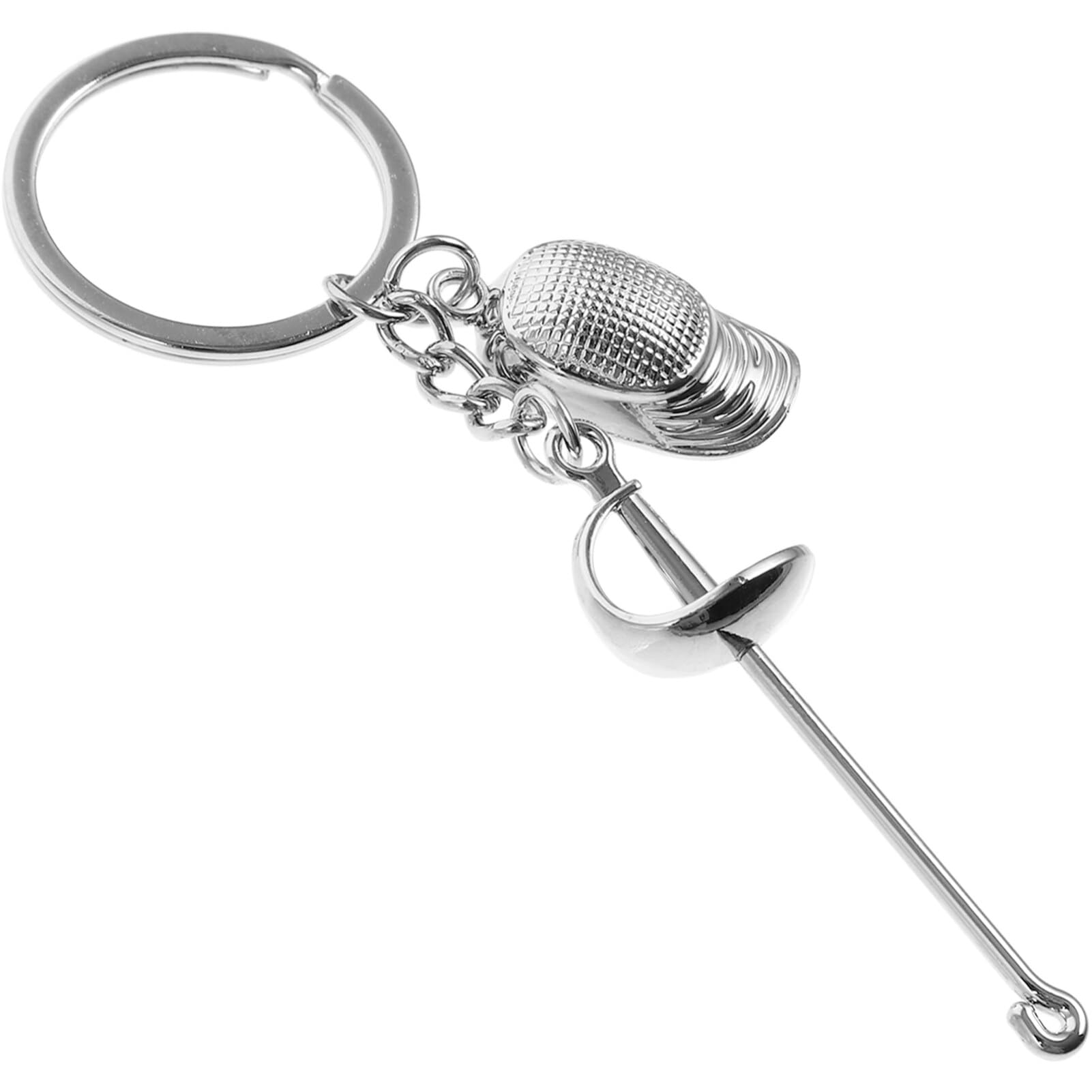 Happyyami Fencing Keychain Metal Small Keychain Fencing Sport Key Ring Pendant for Bags Backpacks Sports Memorabilia Souvenir Gift for Fans