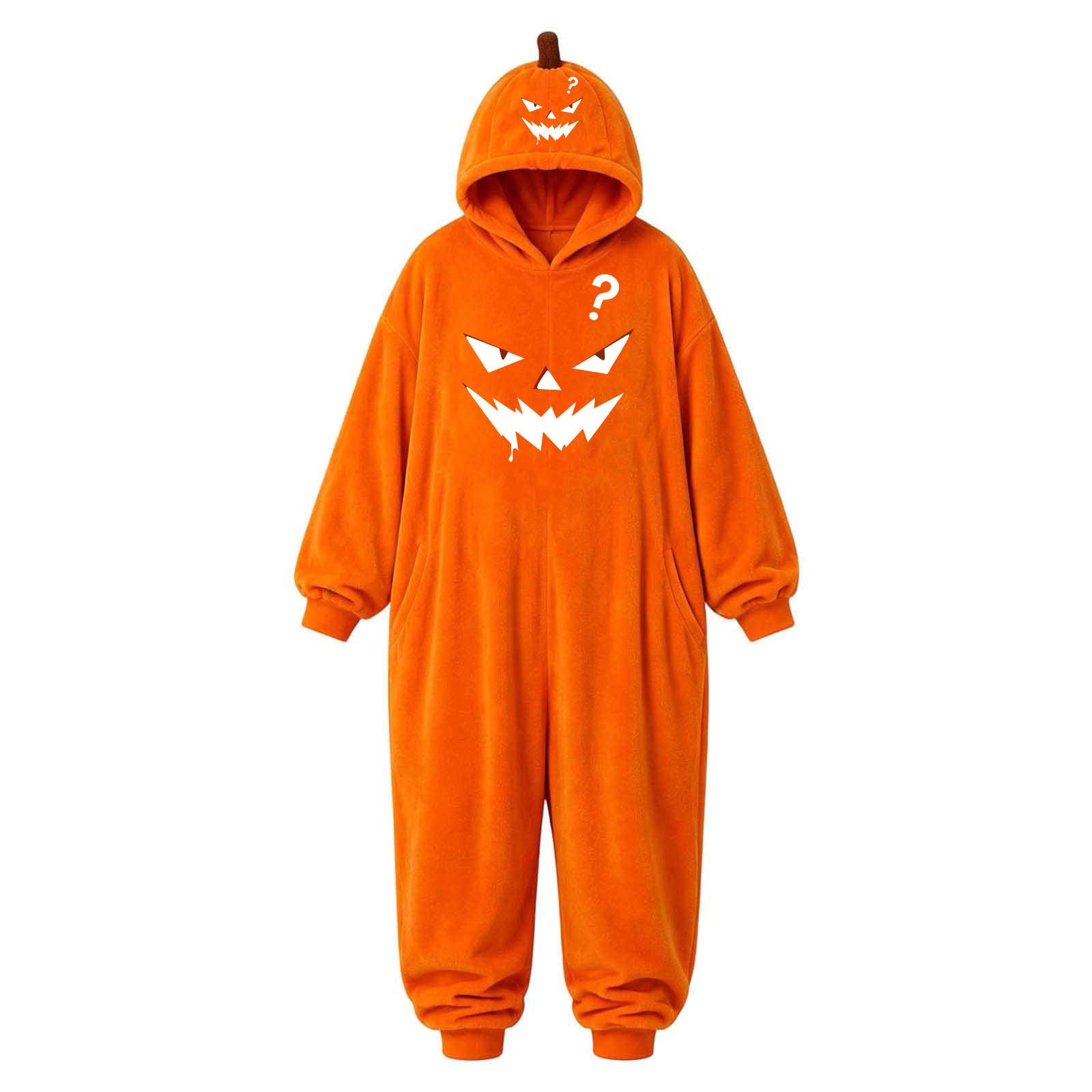 Tuta Zucca Halloween Adulto Costume Intero con Cappuccio Creativo Design Creativo Zucca, Tuta Calda con Cappuccio, Costume Halloween Adulto per Cosplay e Tempo Libero