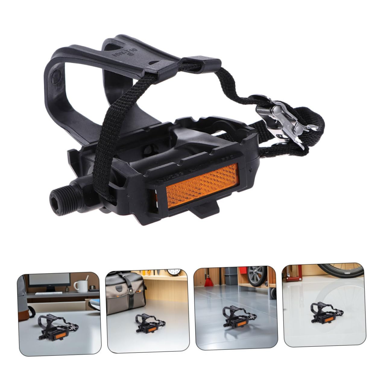 GANAZONO 2 Pares Correas para de Bicicleta con Clips para Dedos de Cinta Ajustable de Nylon Resistente para y Fitness Instalación Fácil sin Herramientas Compatible con Varias de Calzado