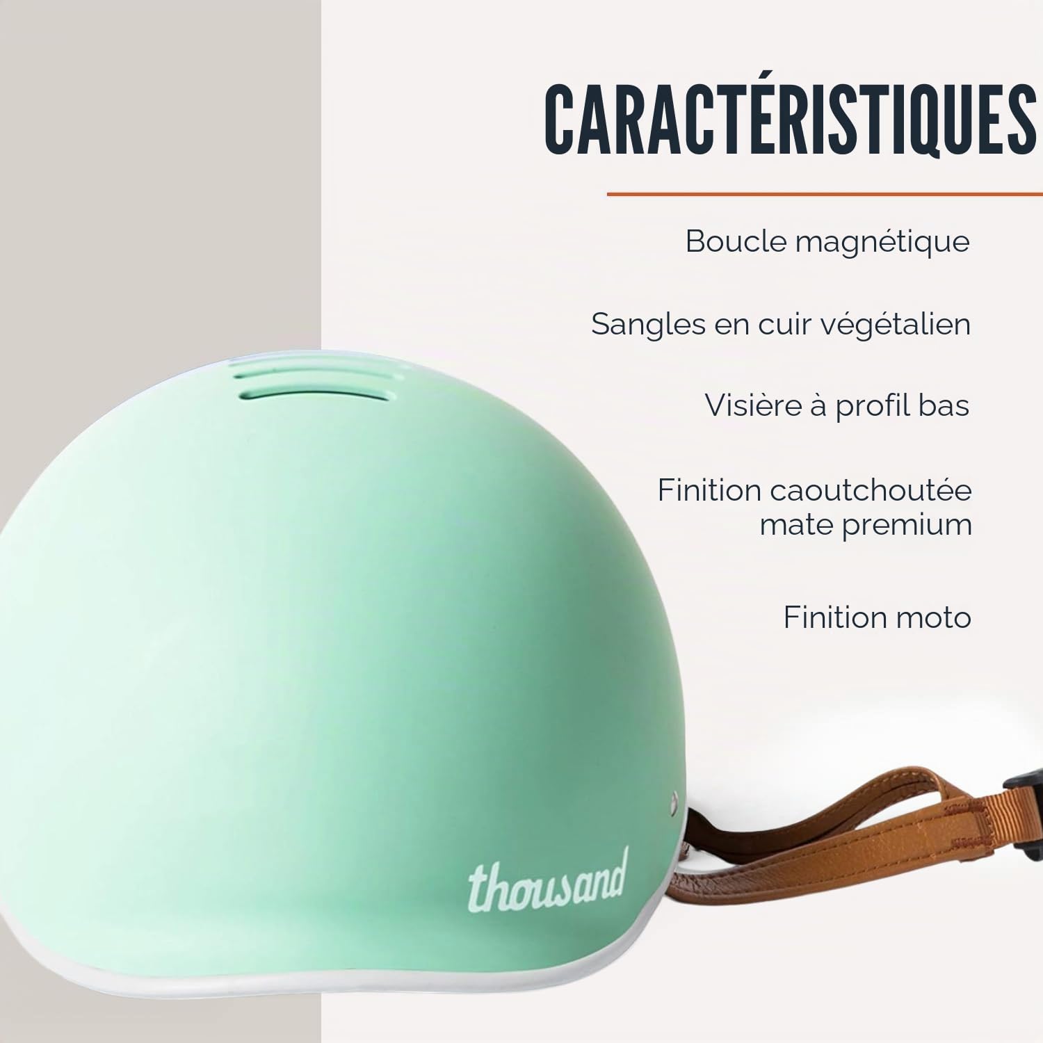 Thousand Casque de vélo pour Adultes – Collection Heritage – Certifié sécurité pour vélo, Skateboard, vélo de Route, Patinage à roulettes, Casque de Cyclisme