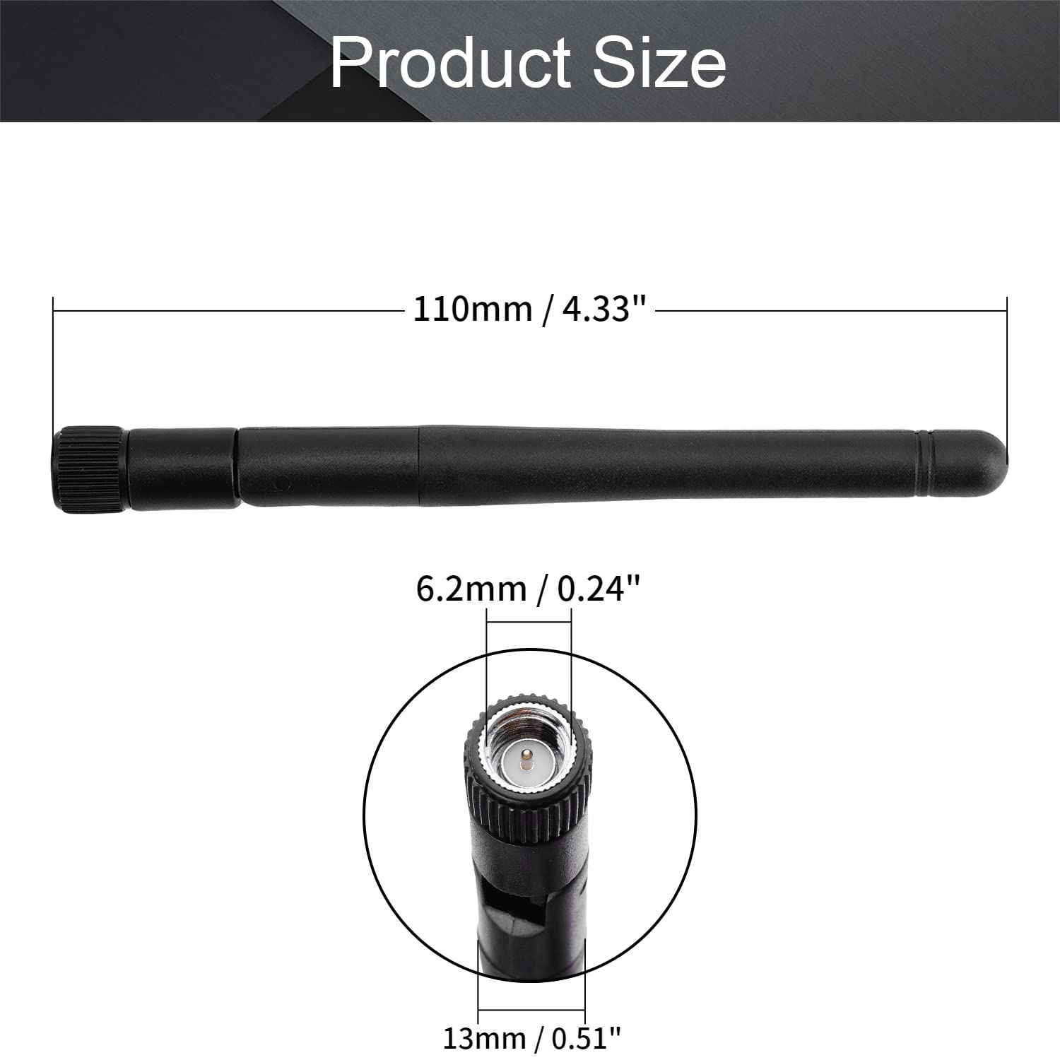 Othmro WiFi Antenna SMAMale 3dB 110mm,2.4GHz 5GHz Antenna for WiFi Router Booster with Bluetooth/Zigbee Antenna 1PCS