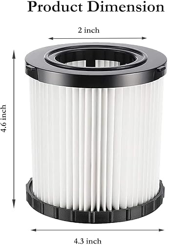 Miniatura 2 de DCV5801H - Paquete de 2 filtros de repuesto HEPA para aspiradora húmedaseca compatibles con DeWalt DCV580 y DCV581H, reutilizables y lavables