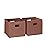 RiverRidge Kids 2pc Fabric Collapsible Storage Cube Organizers with Handles for Playroom Organization - Terracotta