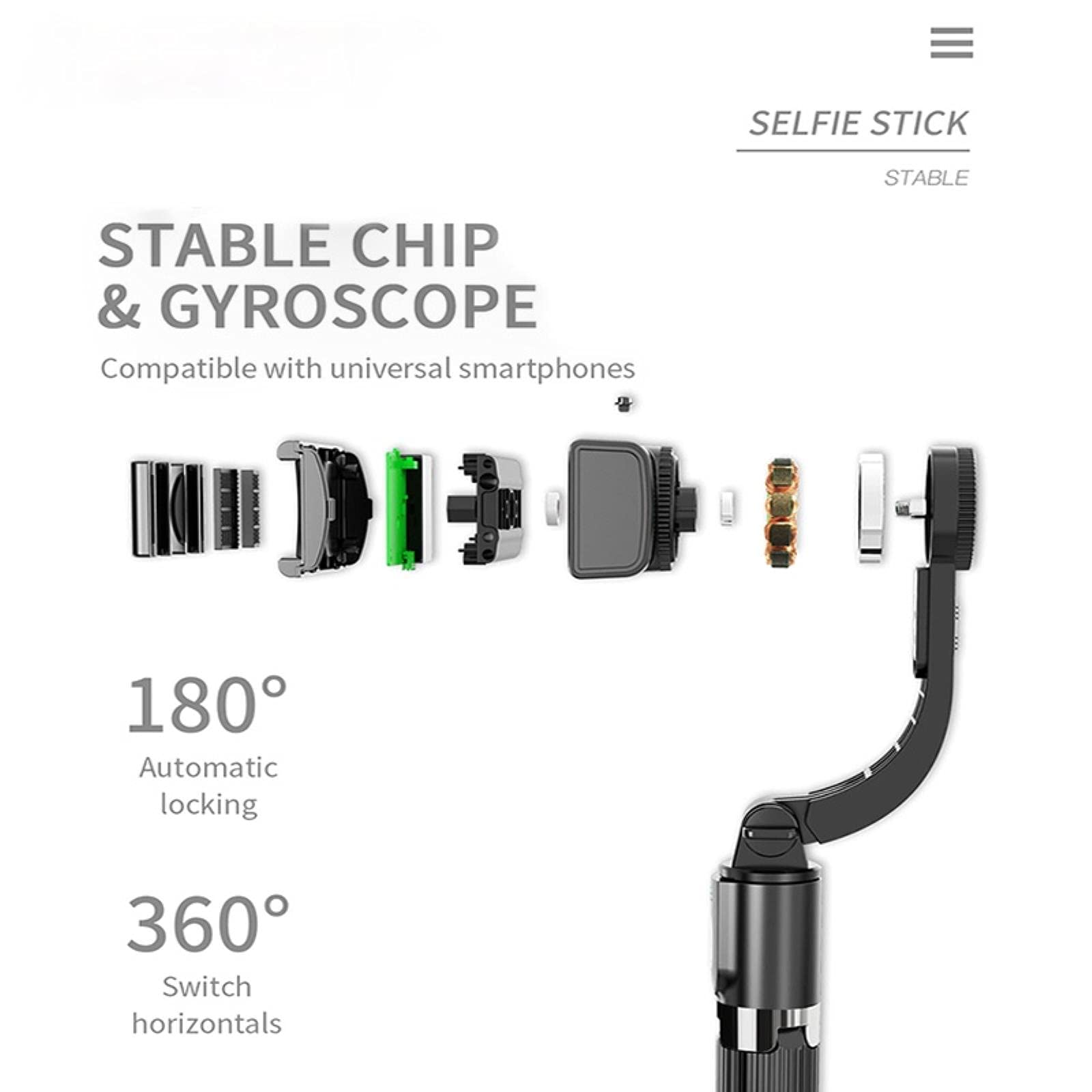 3-osiowy ręczny gimbal stabilizator smartfona do iPhone'a 3 w 1 bezprzewodowy Bluetooth selfie stick tik tok statyw z pilotem