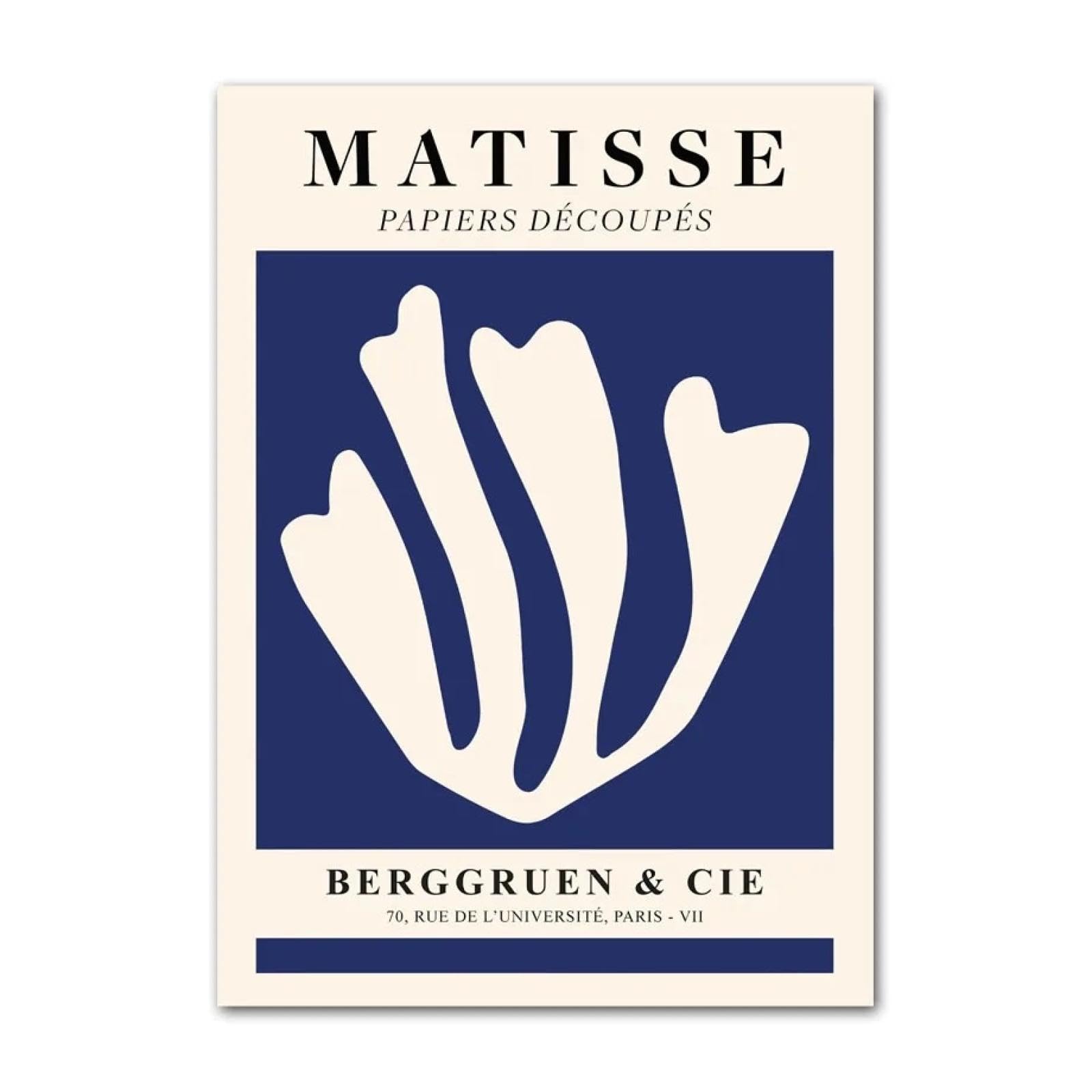 KemneT Art mural de style nordique avec de belles fleurs bleues - sur Toile tableau minimaliste - Decoration murale pour salon, Decoration d'intérieur - 50 x 70 cm - 3 sans cadre