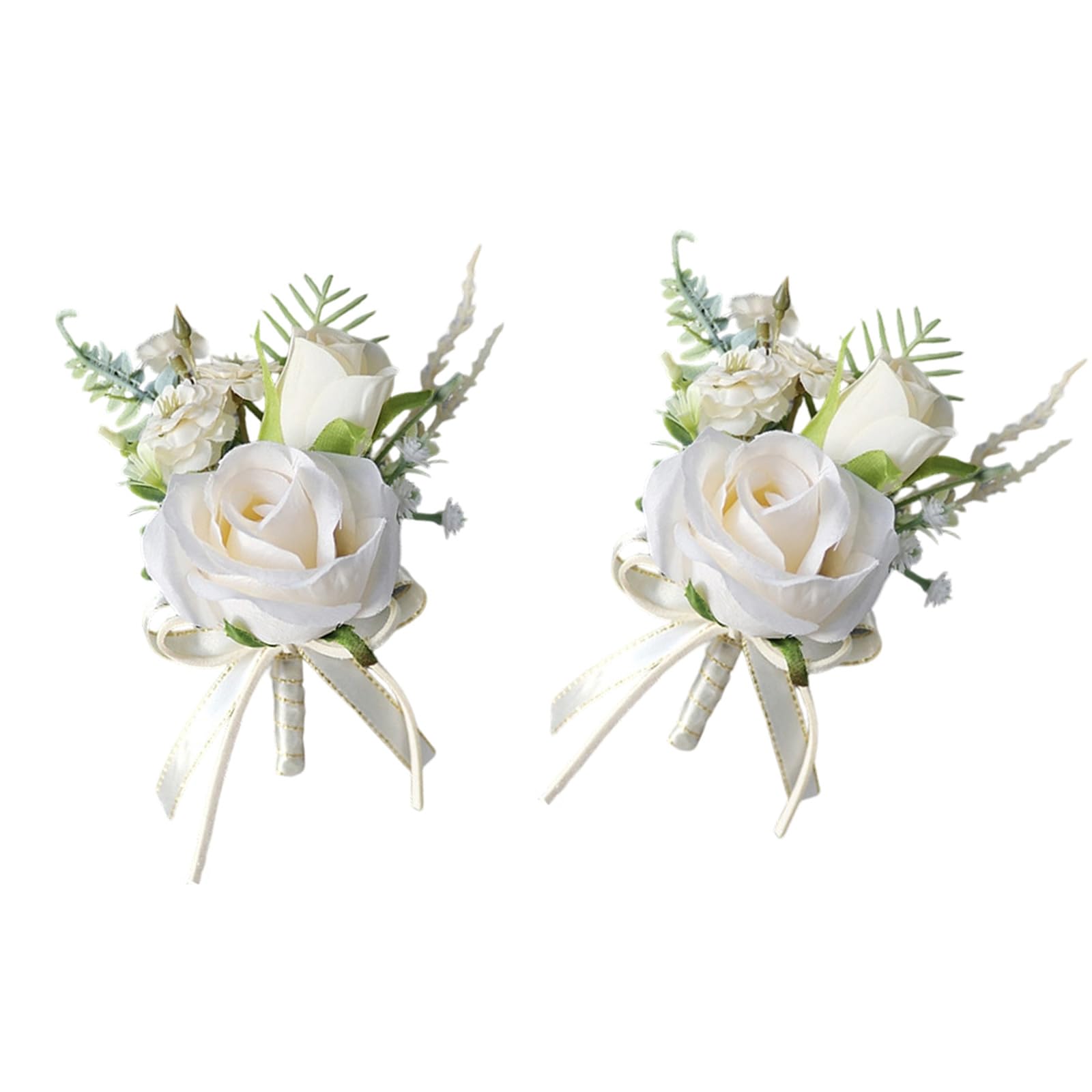 Kaeltsyn Corsage Artificial Floral Boutonnieres for Bridesmaids and Groomsmen Wedding Prom Party Decorations Elegant Faux Rose Boutonniere for Bride and Groom