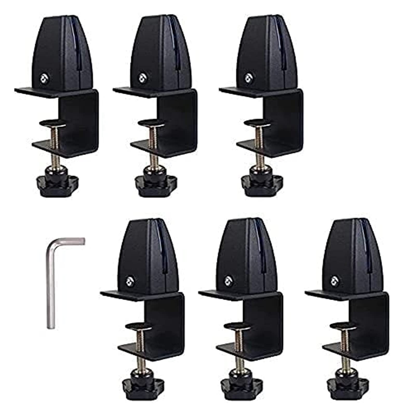 KUCEDXJTE partition bracket, Desktop Aluminum Alloy Screen Clip Office Partition Clip Screen Baffle Clip Wood Clip Glass Fixing Clip,Partition Bracket(Black)