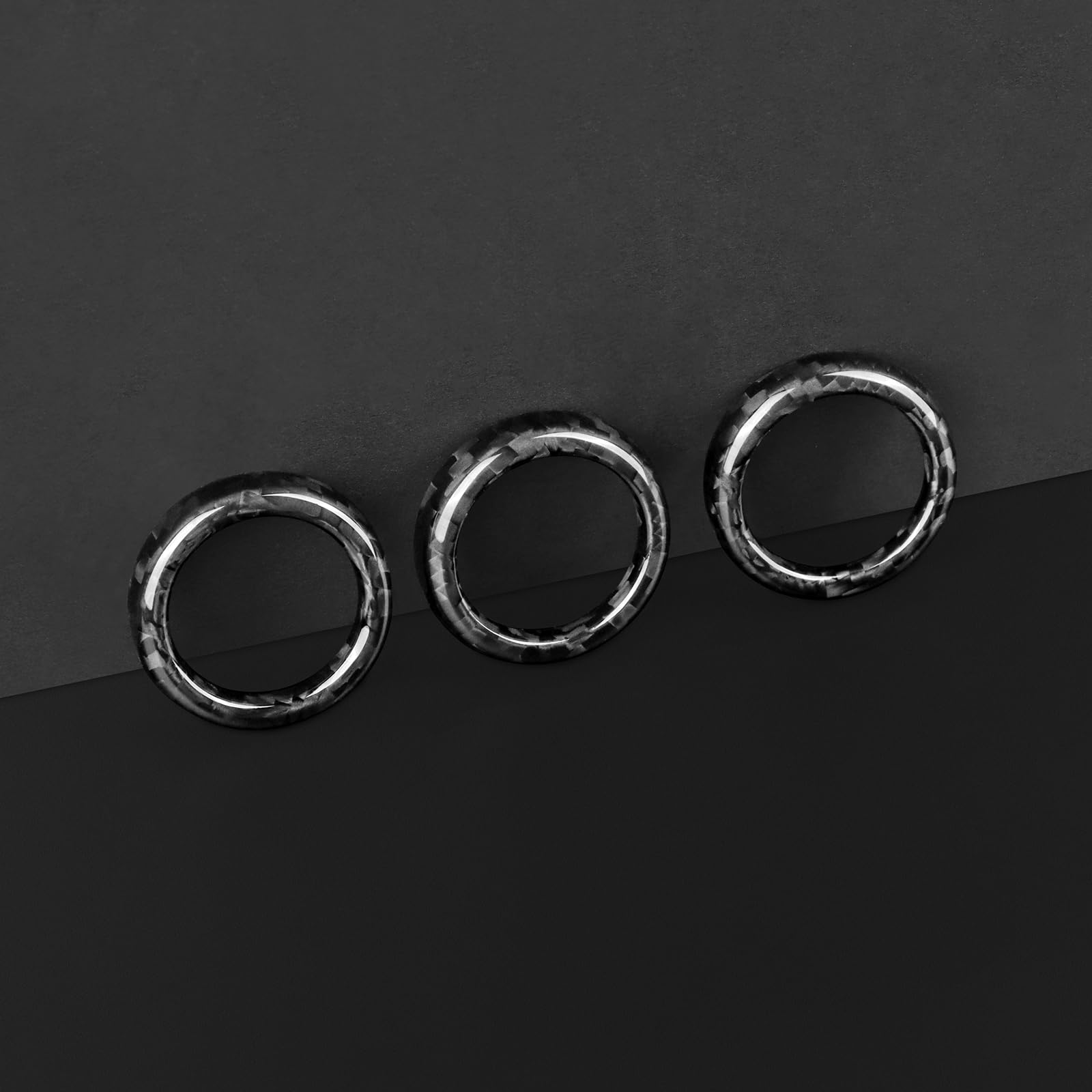 KUNGKIC Pour Fiat 500 2008-2023 Abarth 595/595C/695 2012-2023 Commande centrale de voiture Voyant d'avertissement Bouton Cercle Fibre de Carbone dur Autocollant décoratif Intérieur Accessoires Cadeau