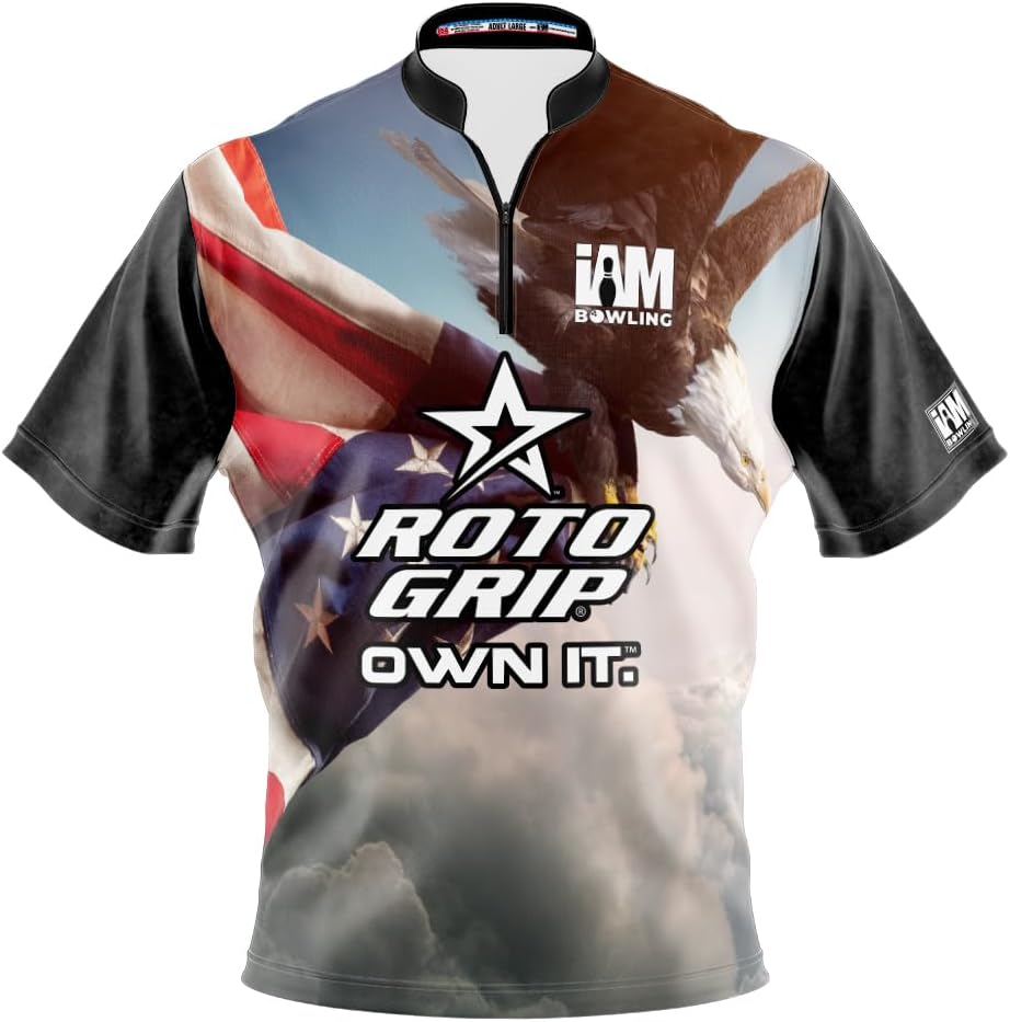 Logo Infusion I AM Bowling Jersey Short Sleeve Sash Collar 2167-RG Made in USA ROTO Grip